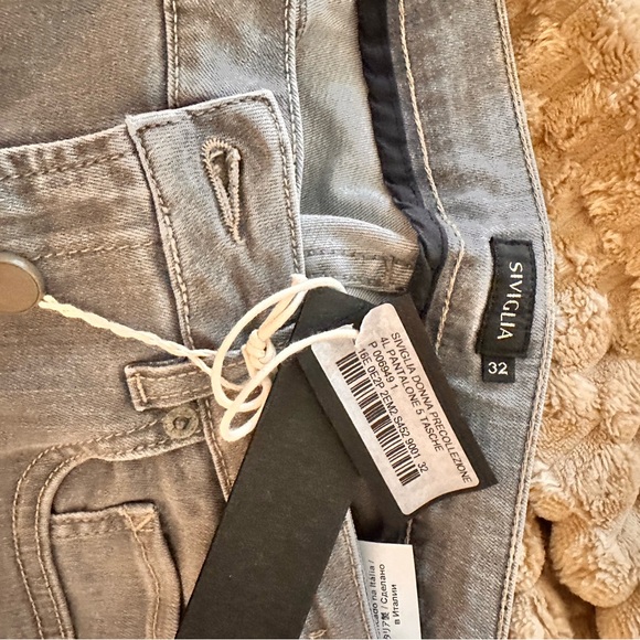 ✨ Siviglia Made in Italy Slim Fit Jeans | Size 32 | Grey Wash | NWT - Picture 4 of 6